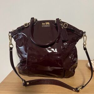 Coach Glossy Burgundy Shoulder Bag